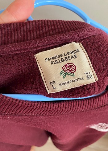 l Beden bordo Renk PULL&BEAR Bordo Uzun Kollu Salaş Sweatshirt