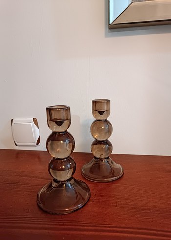 kahve Cam Mumluk Çift Set