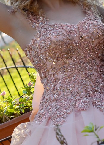 Pudra İşlemeli Prenses Nişan Elbisesi - Görsel 3