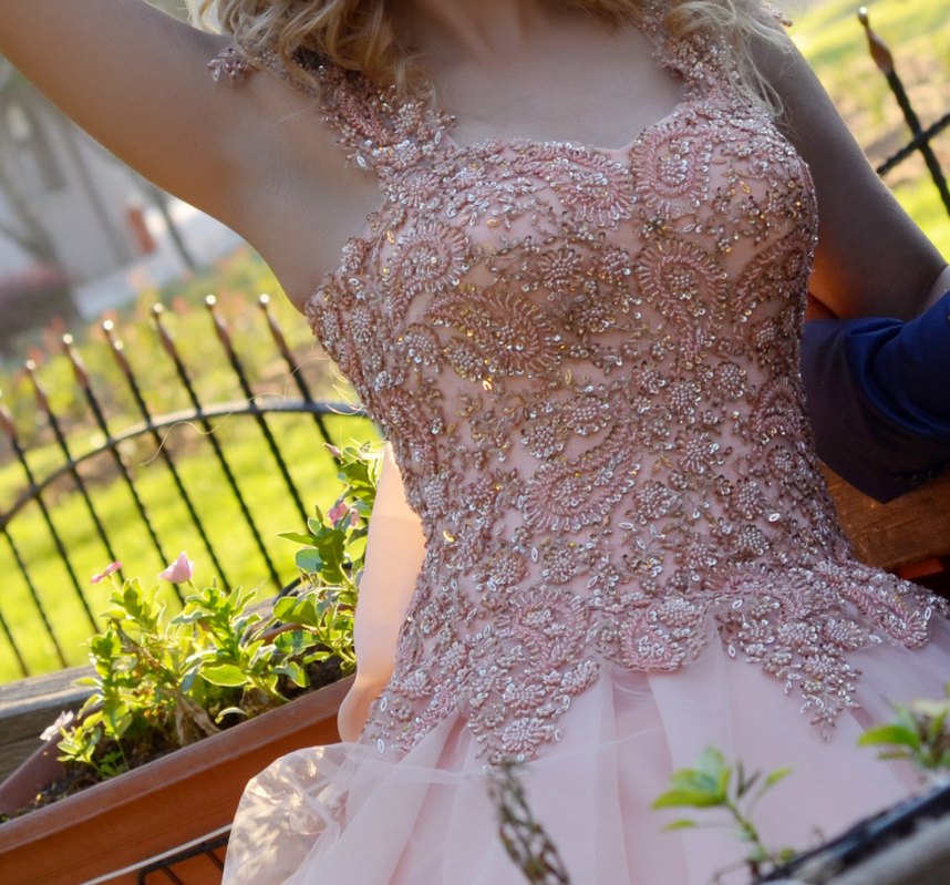 Pudra İşlemeli Prenses Nişan Elbisesi - Görsel 3