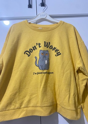 Sarı Kadın Uzun Kollu Sweatshirt