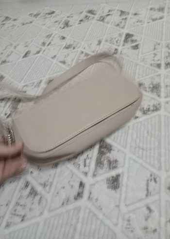 Bej Deri Fermuarlı Kadın Çanta - Görsel 2