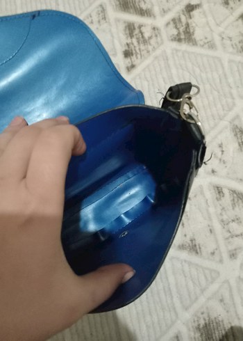 Siyah Deri Tokalı Kadın Çanta - Görsel 3