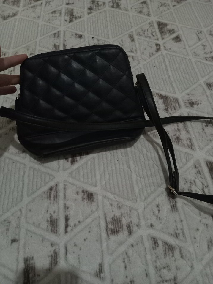 Siyah Deri Kadın Omuz Çantası - Görsel 2