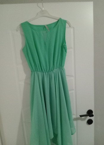 Yeşil Bohem Uzun Drapeli Abiye Elbise - Görsel 4