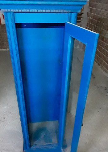 Beden mavi Renk Mavi Camlı Vitrin Dolabı 160×50×40