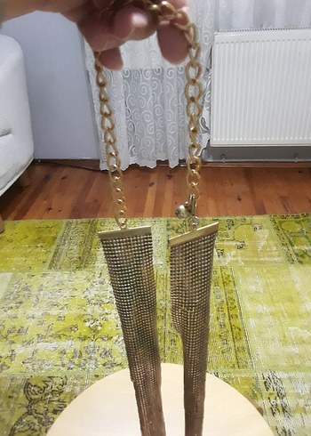 Yılan Desenli Zincir Detaylı Altın Renk Kadın Boyun Zinciri - Görsel 2