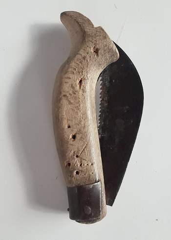 Koyu Bej Ahşap Saplı Katlanır Bıçak - Görsel 2