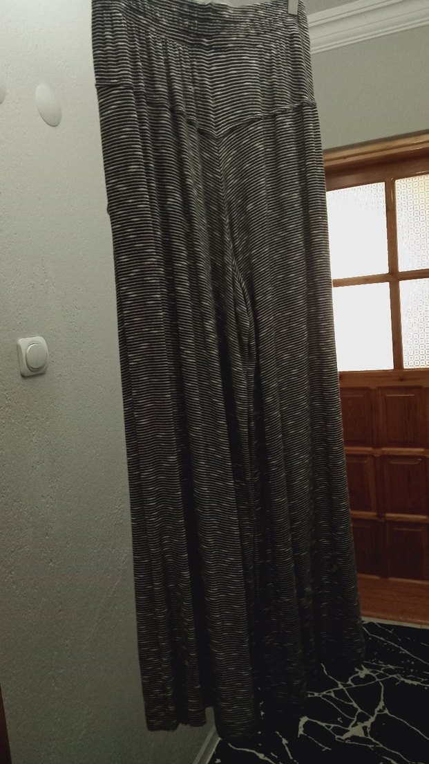 Gri Zebra Desenli Uzun Dökumlu Pantolon uygun Fiyat - Görsel 3