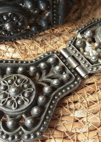 Koyu Kahverengi Bohem Metal Örgü Tokalı Kadın Kemer france. - Görsel 6