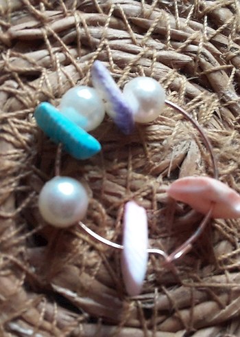 Pastel Renkli Boncuklu Küpe - Görsel 2