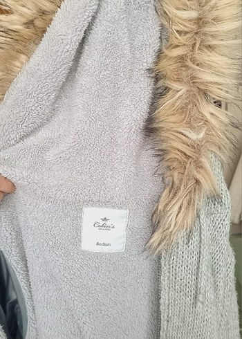 Kadın Gri Kürklü Triko Sweatshirt - Görsel 6