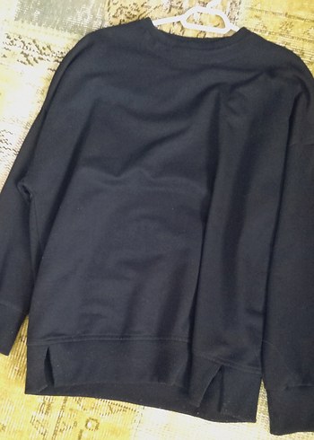 Siyah Oversize Kadın Sweatshirt - Görsel 2