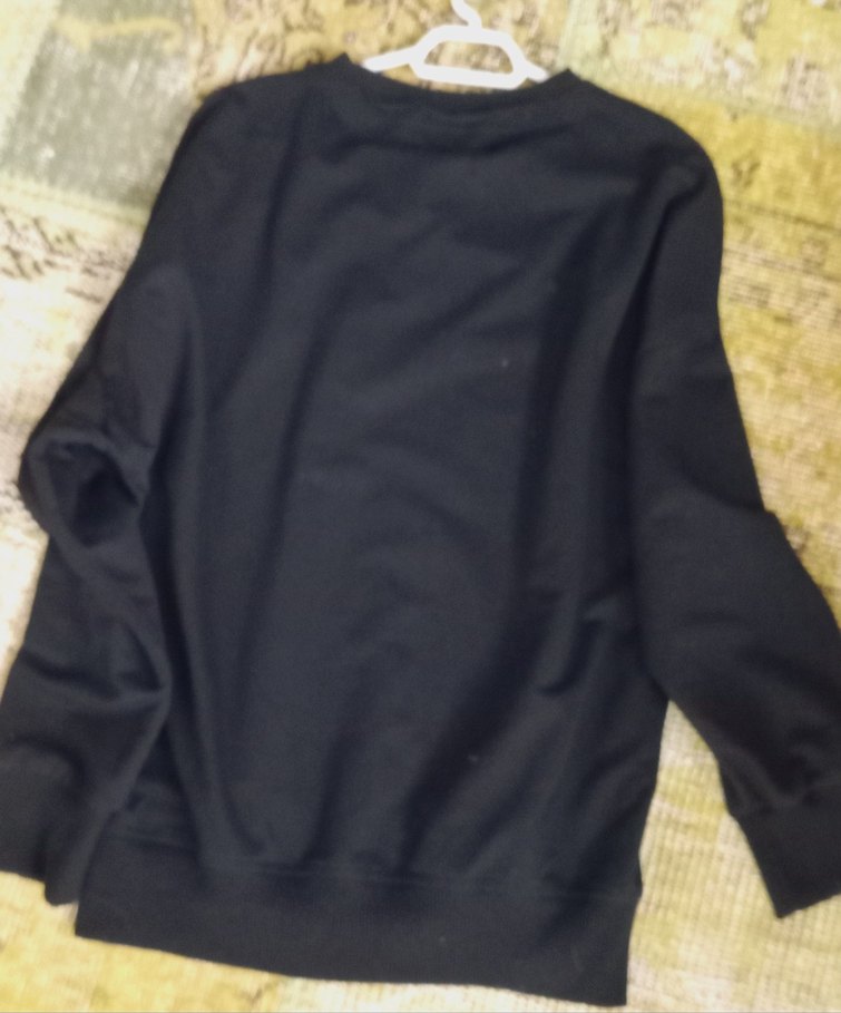 Siyah Oversize Kadın Sweatshirt - Görsel 3