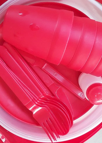 Parlak Kırmızı Coca-Cola Yemek piknik seti - Görsel 5