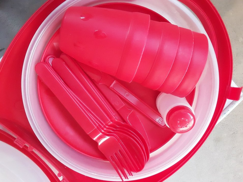 Parlak Kırmızı Coca-Cola Yemek piknik seti - Görsel 5