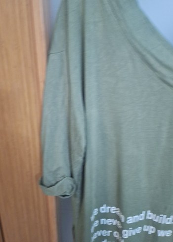 Yeşil V Yaka Hamile Keten Gömlek - Görsel 3