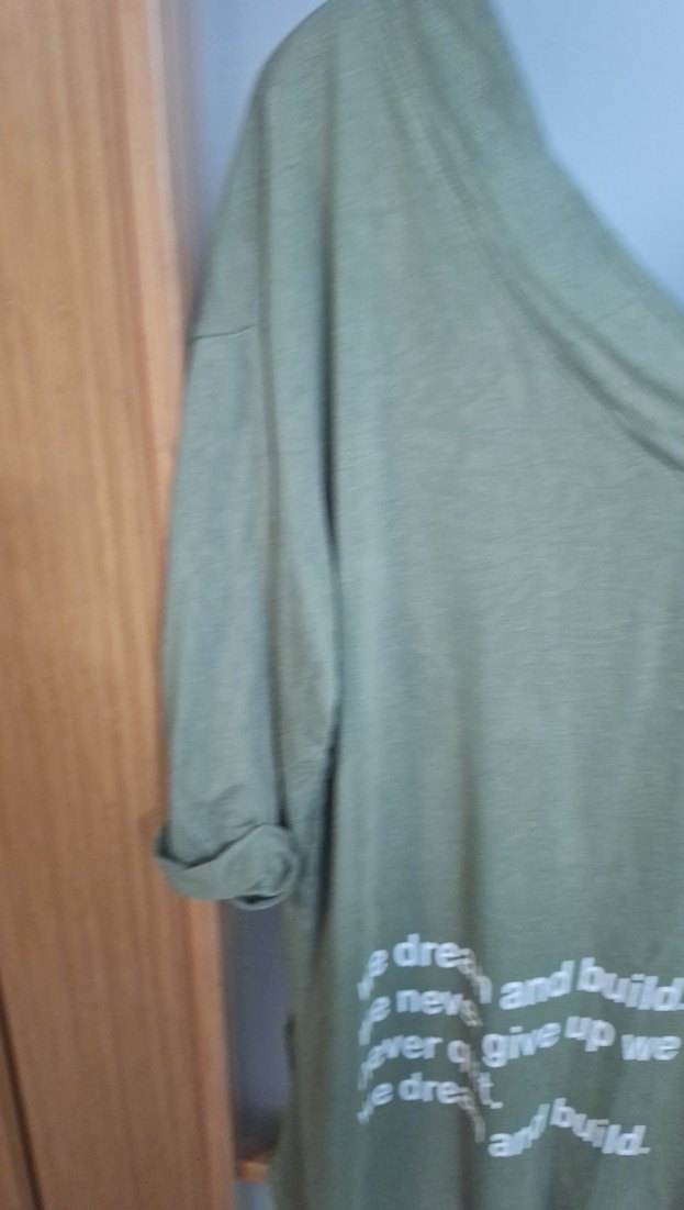 Yeşil V Yaka Hamile Keten Gömlek - Görsel 3