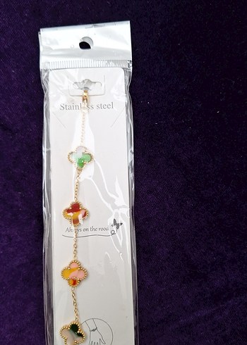 Renkli Zincir Detaylı Kadın Bileklik - Görsel 3