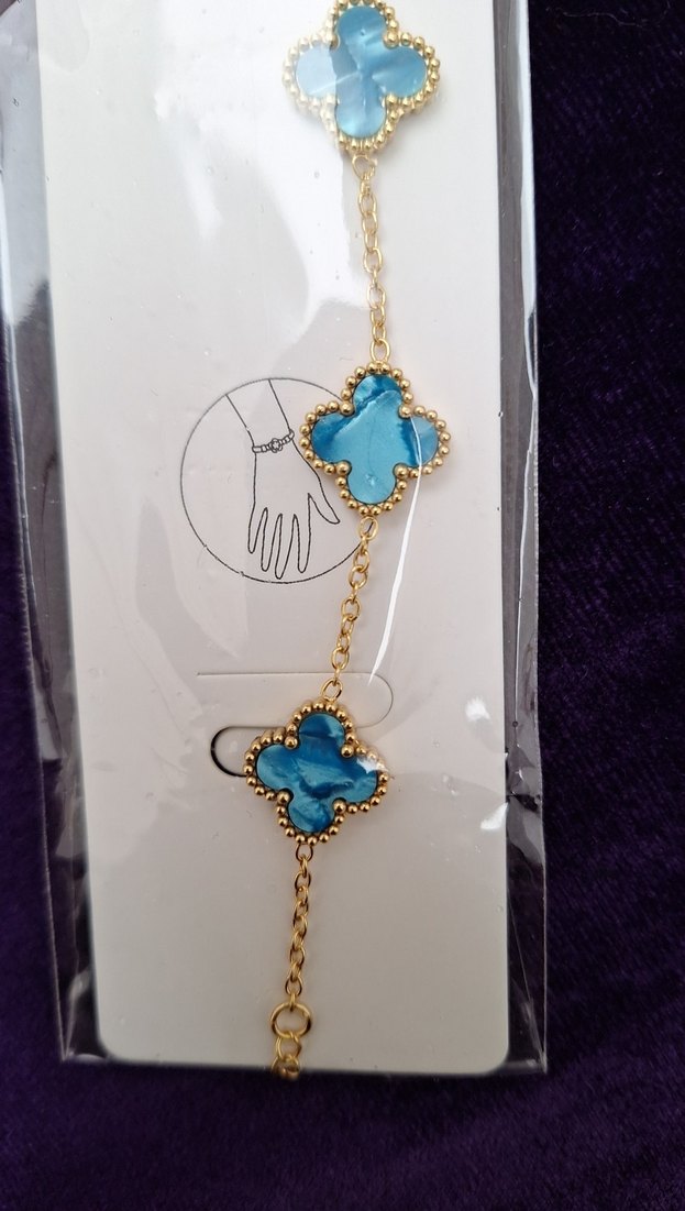 Turkuaz Zincir Detaylı Kadın Bileklik - Görsel 2