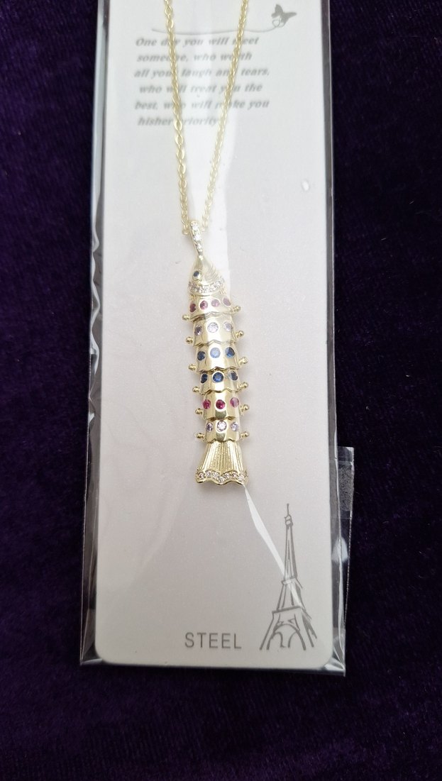 Renkli Boncuklu Uzun Altın Kadın Kolye - Görsel 2