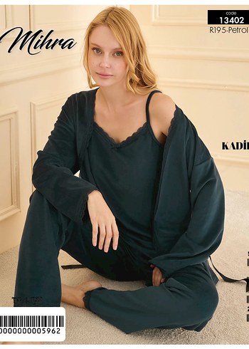 Kadın Siyah Uzun Kollu Rahat Pijama Takımı