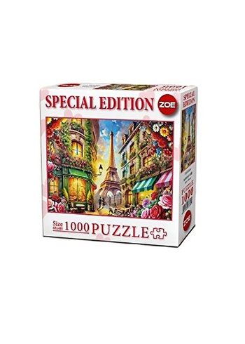 1000 Parça Renkli Özel Baskı Puzzle PARİS EYFEL FRANSA jelatinli