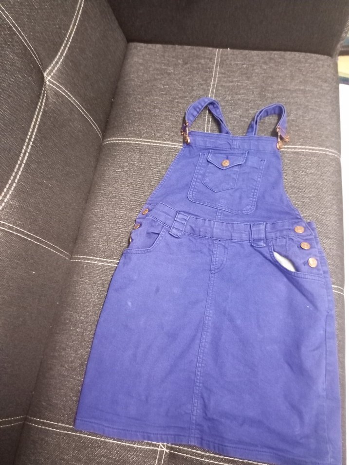 mavi Kız Denim Askılı elbise - Görsel 2