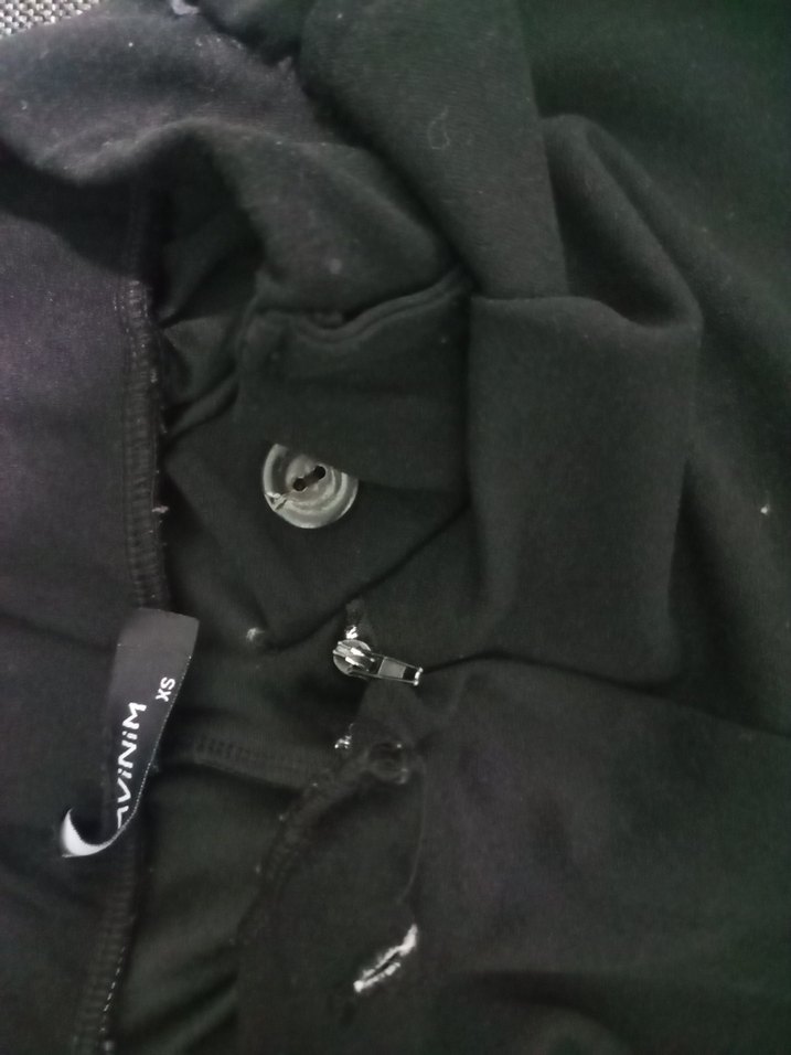 Düğmeli Siyah Kadın Kumaş Pantolon - Görsel 2