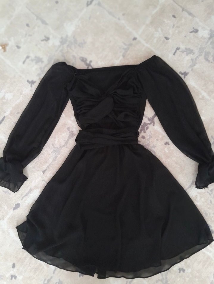 Siyah Mini özel dikim elbise - Görsel 2