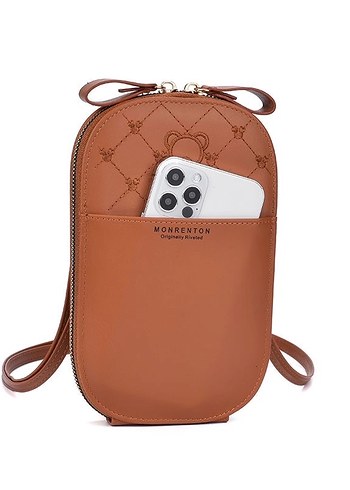 Monrenton Kahverengi Deri Kadın Çapraz Çanta - Görsel 3