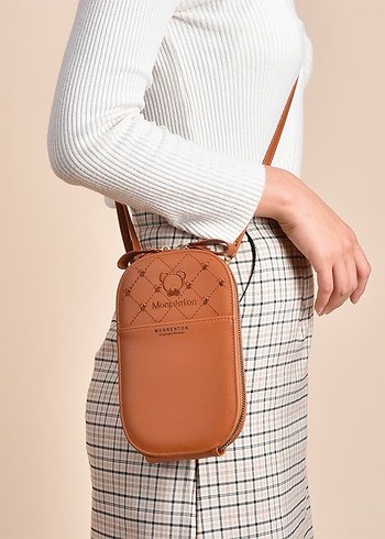 Monrenton Kahverengi Deri Kadın Çapraz Çanta - Görsel 5