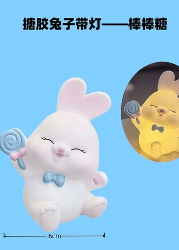 Sevimli Tavşan Temalı Gece Lambası - Görsel 3