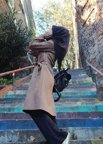Camel Renkli Midi Trençkot