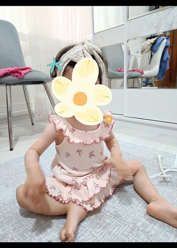 Civil Baby Kız Bebek Takım 6-18 Ay Pudra etek takım - Görsel 2