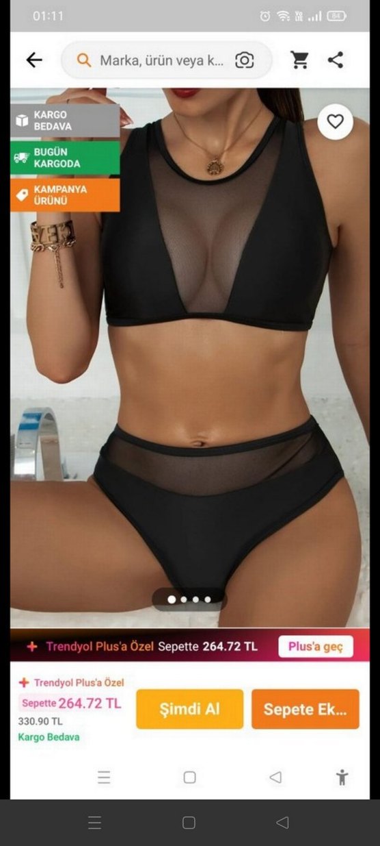 askılı transparan göğüs detaylı gecelik mini - Görsel 2