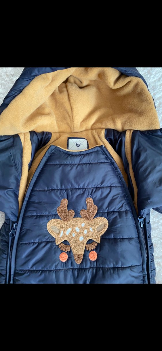 Kahverengi Kürklü Bebek Kayak Tulumu - Görsel 2