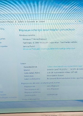 Beyaz SONY VAIO..İ3 _4GB RAM_1GB EK_320 HDD..UYGUN FİYATA - Görsel 3
