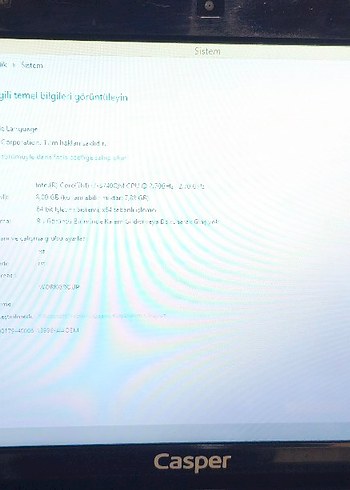 Casper Nirvana_ i5 _8gb ram_1gb ek_500 gb hdd. temiz..takasli - Görsel 2
