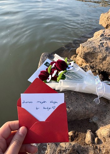 Şönilden kadife dokulu seni seviyorum buketi - Görsel 2