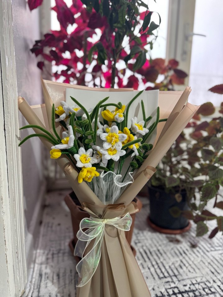 El Yapımı Nergiz Çiçek Buketi - Görsel 3