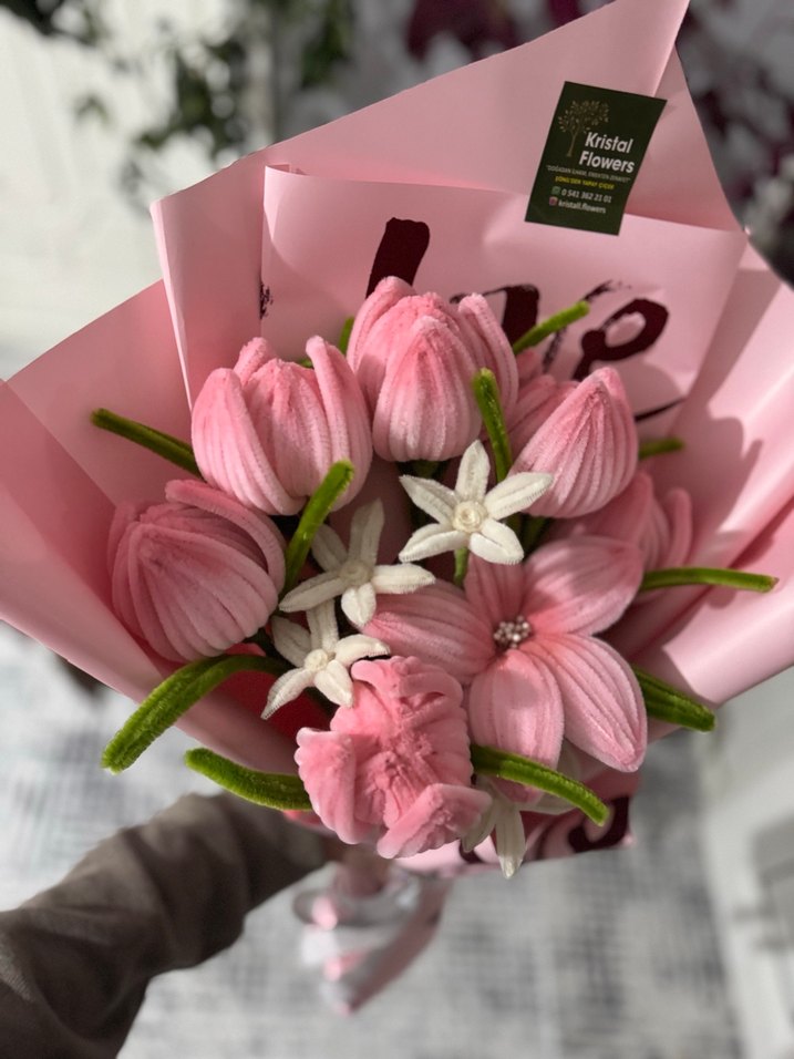 Pembe Lilyum&Zambak buketi - Görsel 2