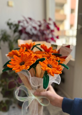 Ayçiçeği El yapımı Çiçek Buketi - Görsel 3