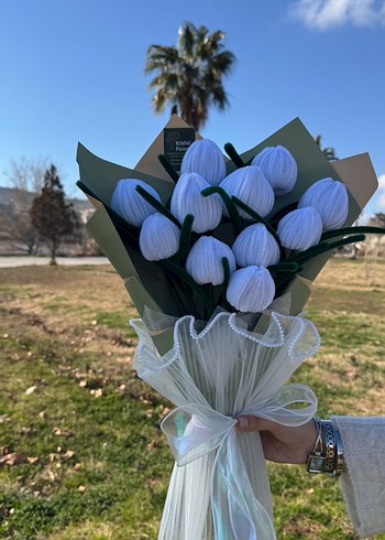 Yapay Beyaz Lale Çiçek Buketi - Görsel 3