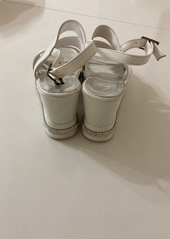 39 Beden beyaz Renk Beyaz Dolgu Topuklu Kadın Gelin Ayakkabısı