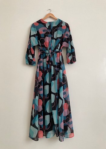 Bohem Tarz Uzun Desenli Kadın Elbise - Görsel 2