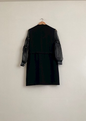 Boncuk İşlemeli Siyah Kap - Görsel 2