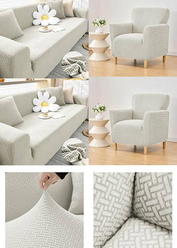 Krem Renk tuğla desen Modern Koltuk Örtüsü