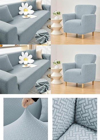 Gri Modern tuğla desen Koltuk Örtüsü