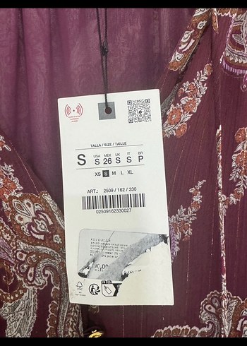 Zara Bordo Bohem Uzun Elbise